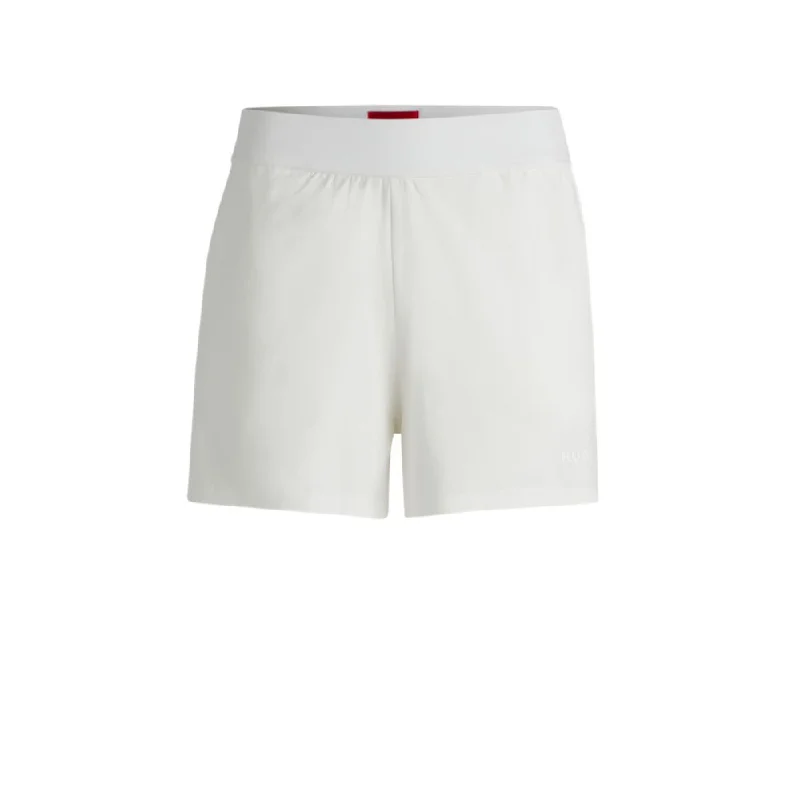 Relaxed-fit shorts with silicone-printed logo