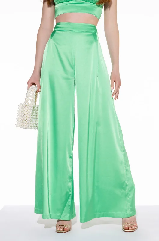 WISHFUL THINKING SATIN WIDE LEG PANT