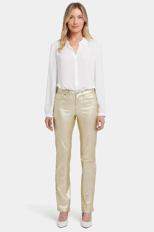 Coated Marilyn Straight Jeans - Gold Coated