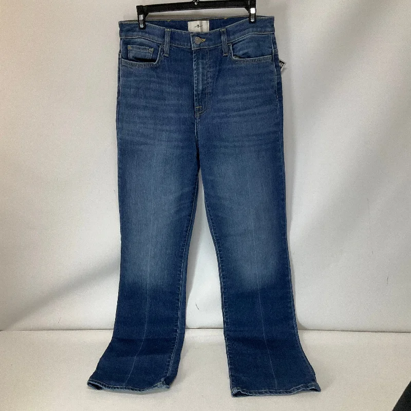 Jeans Straight By 7 For All Mankind In Blue Denim, Size: 10