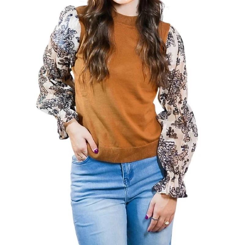 Keep It Classy Top In Brown