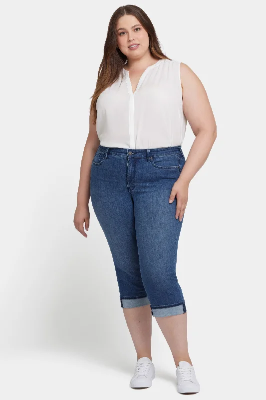 Marilyn Straight Crop Jeans In Plus Size - Blue Ridge