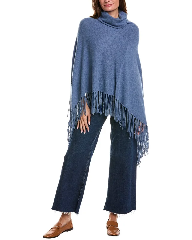 Minnie Rose Cashmere Fringe Poncho