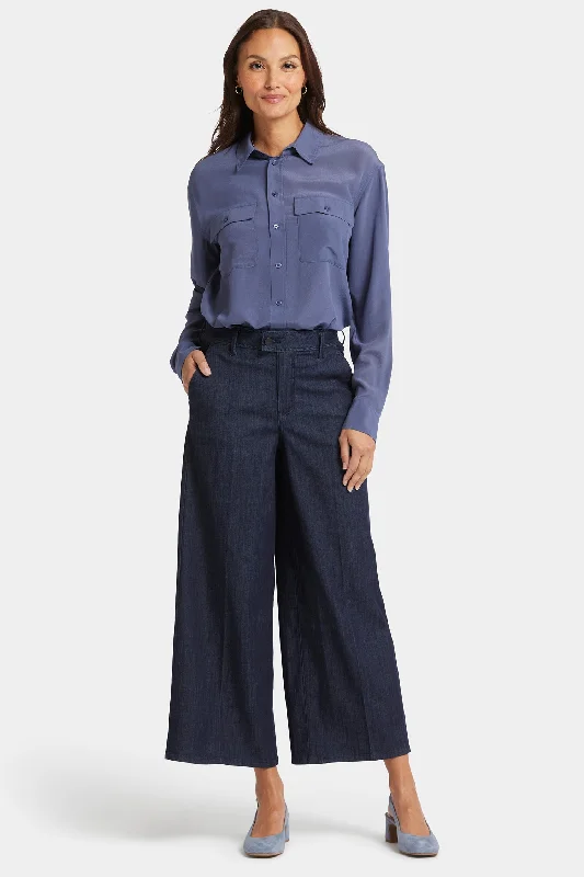 Mona Wide Leg Trouser Ankle Jeans - Lightweight Rinse