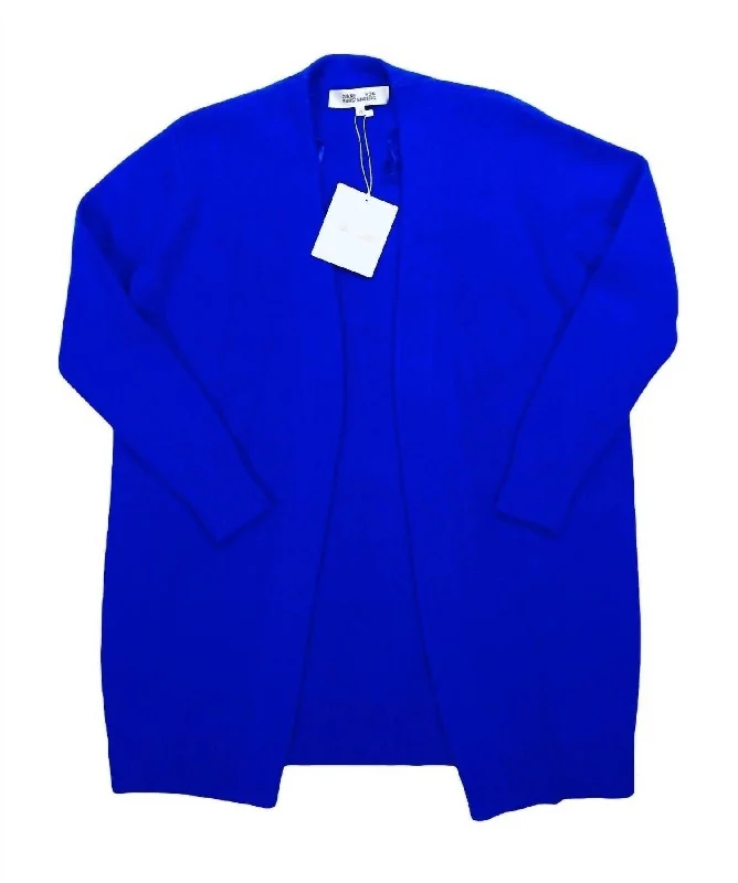 Women's Wool Open Front Cardigan In Blue